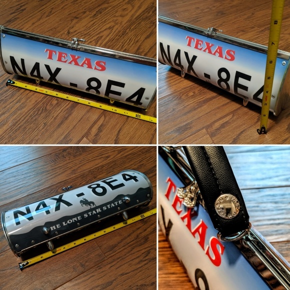 Texas cowboy western license plate purse clutch - Picture 5 of 5